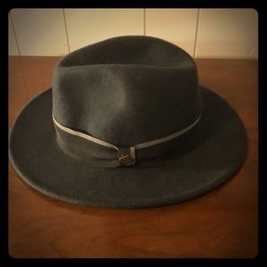 Goorin Brothers Blue Fedora with Black Silk Ribbon
